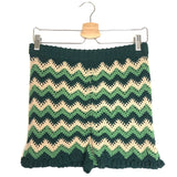 Green MARIO Crochet-Knit Mini Shorts / SANDRO - Size 38