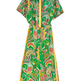 Green MARION Paisley Print Silk Set / ALEMAIS - Size Top US 4 | Pants US 6