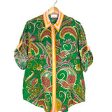 Green MARION Paisley Print Silk Set / ALEMAIS - Size Top US 4 | Pants US 6