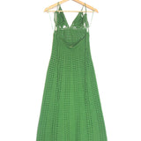 Green MERCEDES Crocheted Halter Neck Open Back Maxi Dress / CULT GAIA - Size XS