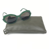 Green Mini Oval Slim Sunglasses / LOEWE