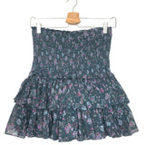 Green NAOMI Floral Print High Rise Cotton Ruffled Mini Skirt / ISABEL MARANT ETOILE - Size 38