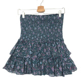 Green NAOMI Floral Print High Rise Cotton Ruffled Mini Skirt / ISABEL MARANT ETOILE - Size 38