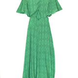 Green Printed Cut-out Scarf Side Slit Maxi Dress / MAJE - Size 40