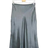 Green Satin Side-slit Slip Skirt / VINCE - Size XS