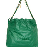 Green Small Chanel 22 Caviar Leather Bag / CHANEL