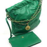 Green Small Chanel 22 Caviar Leather Bag / CHANEL