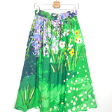 Green Spring Landscape Printed Linen Midi MONA Skirt (SS24) / MII AUX SAISONS - Size S