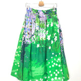 Green Spring Landscape Printed Linen Midi MONA Skirt (SS24) / MII AUX SAISONS - Size S