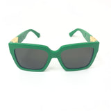 Green Square Acetate Sunglasses / BOTTEGA VENETA