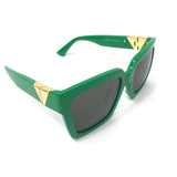 Green Square Acetate Sunglasses / BOTTEGA VENETA