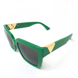 Green Square Acetate Sunglasses / BOTTEGA VENETA