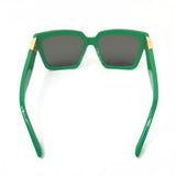 Green Square Acetate Sunglasses / BOTTEGA VENETA
