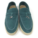 Green SUMMER CHARMS Suede Loafers / LORO PIANA - Size 38.5