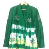 Green Tie Dyed Embellished Silk Blazer Jacket / SANAH YASIN - One Size