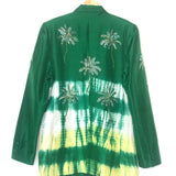 Green Tie Dyed Embellished Silk Blazer Jacket / SANAH YASIN - One Size