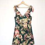 Green Tropical Print Linen LEXI Tie Mini Dress / ZIMMERMANN - Size 2