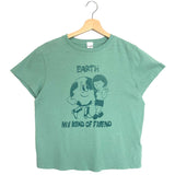 Green Upcycled Printed Cotton Short Sleeves Tee / RE/DONE - Size M