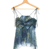 Green/Blue Thin Straps Silk Top / OLIVIER STRELLI - Size 38