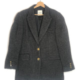 Grey and Black Houndstooth Wool Coat / SANDRO - Size 36