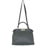 Grey Asphalt Selleria Medium PEEKABOO ISeeU Top Handle Bag / FENDI