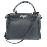 Grey Asphalt Selleria Medium PEEKABOO ISeeU Top Handle Bag / FENDI