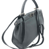 Grey Asphalt Selleria Medium PEEKABOO ISeeU Top Handle Bag / FENDI