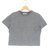 Grey Cotton Logo-patch Cropped T-shirt / MIU MIU - Size M