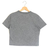 Grey Cotton Logo-patch Cropped T-shirt / MIU MIU - Size M