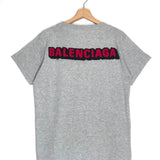 Grey Cotton Logo Patched T-Shirt / BALENCIAGA - Size S