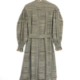 Grey FIORA Striped Cotton Long Puffed Sleeves Shirt Dress / ULLA JOHNSON - Size US 6
