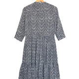 Grey Floral Print Silk Midi Dress / ULLA JOHNSON - Size US 2