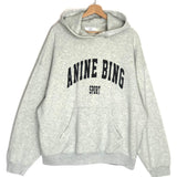 Grey HARVEY Logo Print Hooded Sweatshirt / ANINE BING - Size M