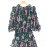 Grey IRIS Floral Print ColdShoulder Silk Georgette Playsuit / ZIMMERMANN - Size 2