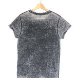 Grey LEPPARD LOVE BITES Distressed T-shirt / RECYCLED KARMA - Size S