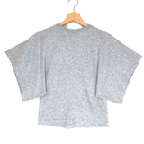 Grey Logo Wide Sleeves Jersey Crop Tee / ALAIA - Size 34