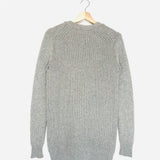 Grey Ribbed knit Cashmere  Long Cardigan / CHLOE - Size XS