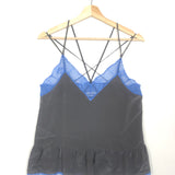 Grey Silk with Blue Lace CELESTE Camisole / ZADIG & VOLTAIRE - Size S