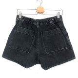 CHRISTIAN DIOR Grey Washed Cotton Denim Cargo Pocket Shorts - Size 34