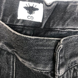CHRISTIAN DIOR Grey Washed Cotton Denim Cargo Pocket Shorts - Size 34