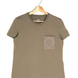Gris/Etoupe Cotton Jersey Embroidered Pocket Short Sleeves T-shirt / HERMES - Size 38