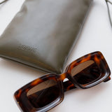Havana ANAGRAM Rectangle-shaped Sunglasses / LOEWE