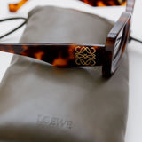 Havana ANAGRAM Rectangle-shaped Sunglasses / LOEWE