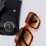Havana Red Square Oversized Sunglasses / RAY-BAN