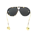 Havana/Grey Drop Aviator Sunglasses / BOTTEGA VENETA