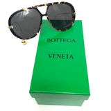 Havana/Grey Drop Aviator Sunglasses / BOTTEGA VENETA