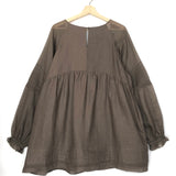 Hazelnut LILLIAN 4.0 Lace-Trimmed Organdie And Linen Mini Dress / JOSLIN - Size AUS 10