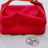 Hibiscus Pink Cotton Canvas Bride-a-Brac Vanity  Case / HERMES