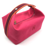 Hibiscus Pink Cotton Canvas Bride-a-Brac Vanity  Case / HERMES