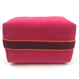 Hibiscus Pink Cotton Canvas Bride-a-Brac Vanity  Case / HERMES
